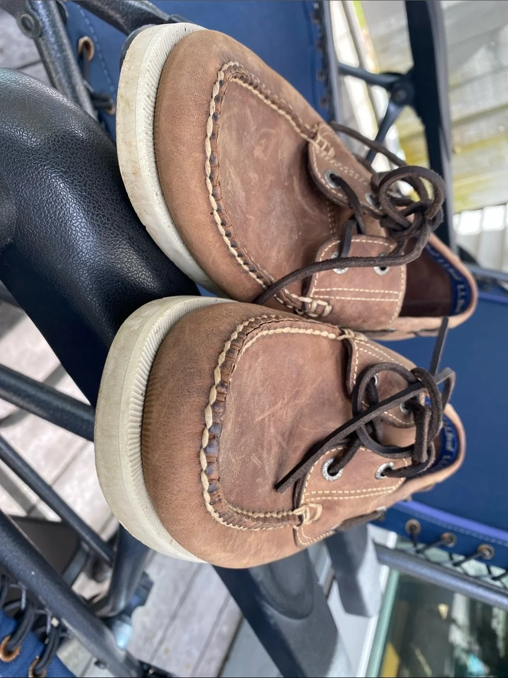L.L. Bean Boat Shoes Mocs Leather Uppers 0WC63 Men’s Size 10 D